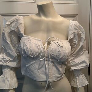 Elegant White Puff Sleeve Blouse